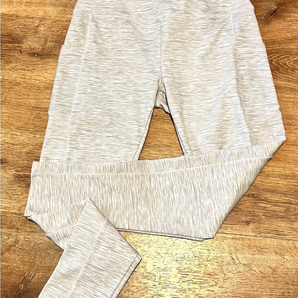 Shoactive Leggings Purple Gray Side Pocket Size L Workout Loungewear EUC